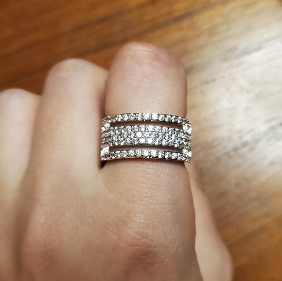 NWOT Silver White Sapphire Ring - Picture 7 of 10